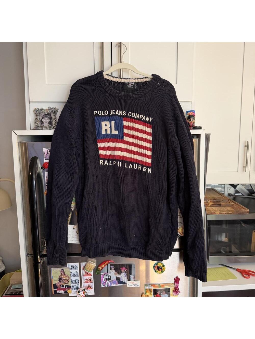 Polo Ralph Lauren Men's Navy and Blue Jumper